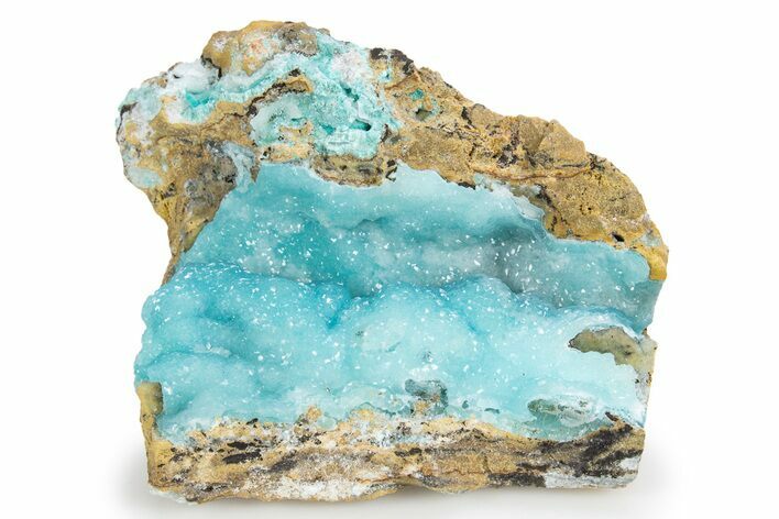 Sparkling Blue Botryoidal Smithsonite w/ Aurichalcite - Congo #302224